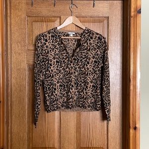 J.Crew cashmere leopard print cardigan